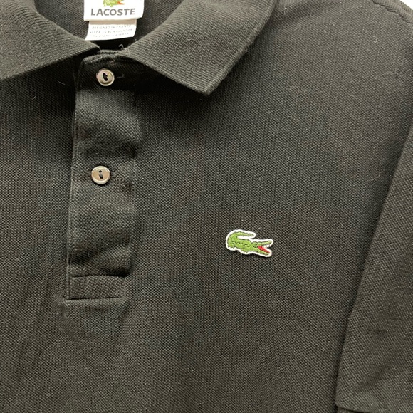 Mens Lacoste black polo shirt size 7(XXL) - Picture 2 of 8